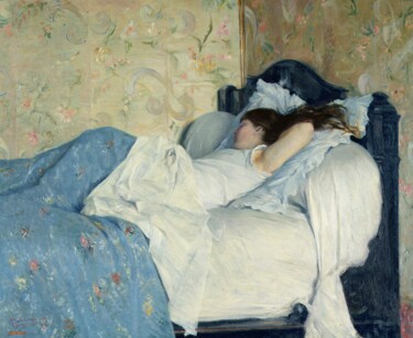 Malerei mit dem Titel "Dans le lit" von Federico Zandomeneghi, Original-Kunstwerk, Öl