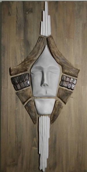 Sculptuur getiteld "Mask" door Oleg Fedorov, Origineel Kunstwerk, Klei