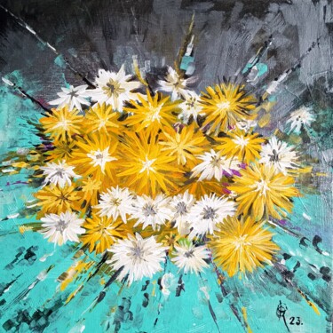 Картина под названием "Flowers" - Олег Федоров, Подлинное произведение искусства, Акрил