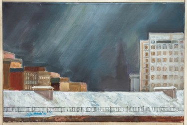 Картина под названием "winter roofs of Mos…" - Егор Федоров, Подлинное произведение искусства, Другой