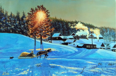 Картина под названием "Зима! Крестьянин, т…" - Anatoly Fedorov, Подлинное произведение искусства, Масло