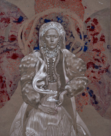 Dessin intitulée "Мольфарка" par Aleksandra Fedoruk, Œuvre d'art originale, Crayon