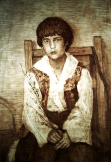 Картина под названием "Портрет мальчика" - Fedor, Подлинное произведение искусства, Масло