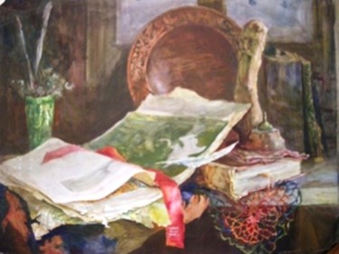 Картина под названием "Старая книга." - Fedor, Подлинное произведение искусства, Масло