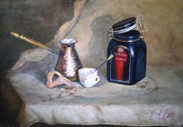 Картина под названием "Черный кофе." - Fedor, Подлинное произведение искусства, Другой