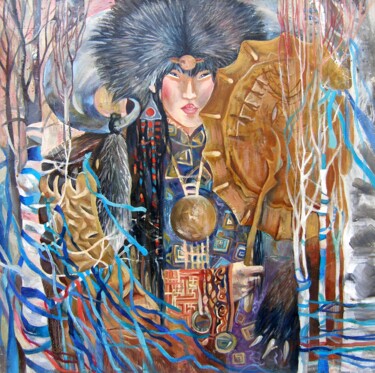 Картина под названием "In the sacred grove." - Fedor Zubkov, Подлинное произведение искусства, Масло