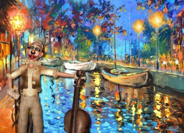 Arts numériques intitulée "N4. Clown" par Christine, Œuvre d'art originale, Peinture numérique