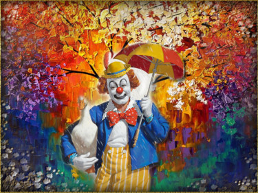 Arts numériques intitulée "N42. Clown" par Christine, Œuvre d'art originale, Peinture numérique