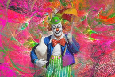 Arts numériques intitulée "N234. Le clown" par Christine, Œuvre d'art originale, Peinture numérique