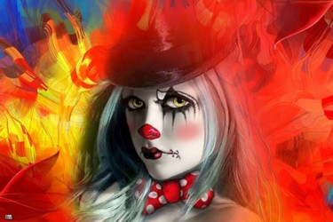 Arts numériques intitulée "N 273  Le clown" par Christine, Œuvre d'art originale, Peinture numérique