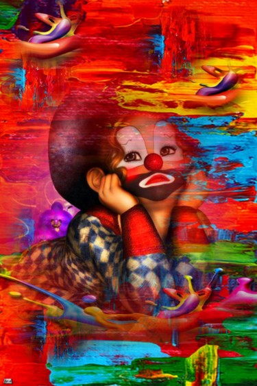 Arts numériques intitulée "N 290  Petit clown" par Christine, Œuvre d'art originale, Peinture numérique