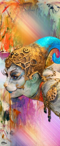 Arts numériques intitulée "348 masqué" par Christine, Œuvre d'art originale, Peinture numérique