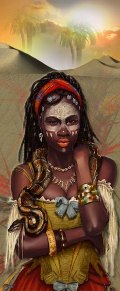 Digital Arts titled "349  africaine" by Christine, Original Artwork, Digital Painting