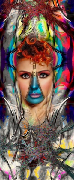 Arts numériques intitulée "350  visage" par Christine, Œuvre d'art originale, Peinture numérique