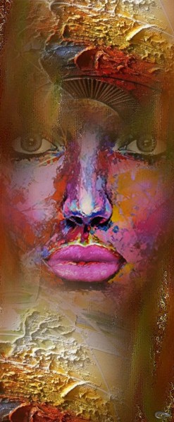 Arts numériques intitulée "351 visage" par Christine, Œuvre d'art originale, Peinture numérique