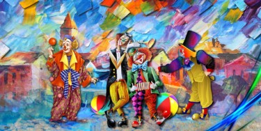 Arts numériques intitulée "367  clowns" par Christine, Œuvre d'art originale, Peinture numérique