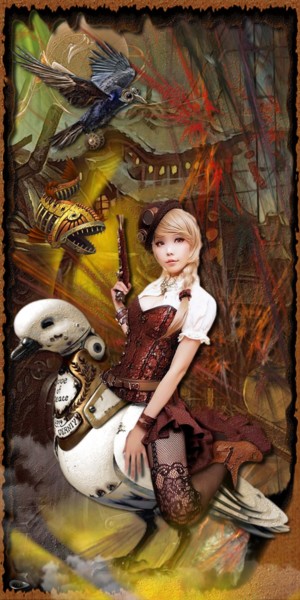 Arts numériques intitulée "459 Steampunk" par Christine, Œuvre d'art originale, Peinture numérique