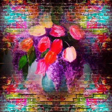 Digital Arts titled "507  Fleurs" by Christine, Original Artwork, Digital Painting