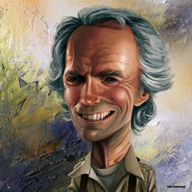 Arts numériques intitulée "532  Clint Eastwood" par Christine, Œuvre d'art originale, Peinture numérique