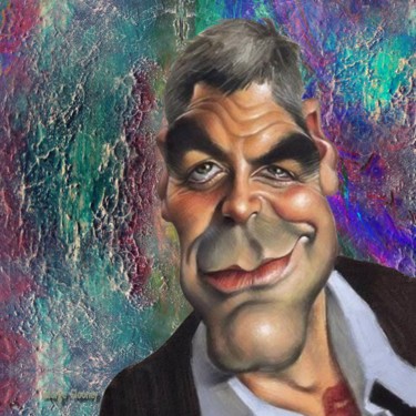 Arts numériques intitulée "533  George Clooney" par Christine, Œuvre d'art originale, Peinture numérique