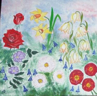 Peinture intitulée "les fleurs" par Feenix, Œuvre d'art originale
