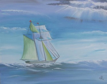 Peinture intitulée "le bateau" par Feenix, Œuvre d'art originale