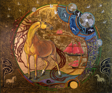 ""Dream Liberation"" başlıklı Tablo Fefa Koroleva tarafından, Orijinal sanat, Petrol
