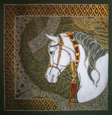 Pittura intitolato "Arabian horse" da Fefa Koroleva, Opera d'arte originale, Altro