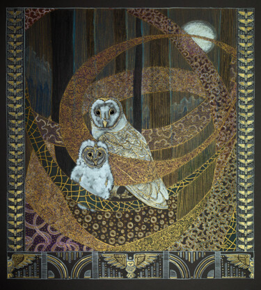 Ζωγραφική με τίτλο "" Owls fairy tale:…" από Fefa Koroleva, Αυθεντικά έργα τέχνης, Άλλος