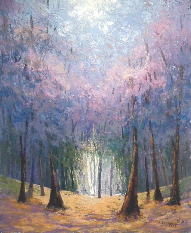 Peinture intitulée "forêt reine de l'hi…" par Fatima El Hajjaji, Œuvre d'art originale