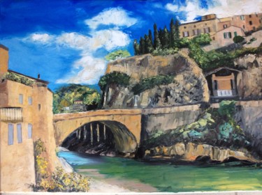 Pintura titulada "Pont romain Vaison…" por Felicia Butel, Obra de arte original, Oleo