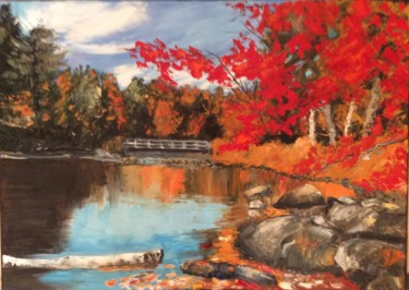 Painting titled "AUTOMNE AU CANADA" by Felicia Butel, Original Artwork, Oil