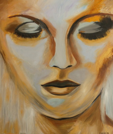 Pintura intitulada "Portrait de femme" por Felicia Butel, Obras de arte originais, Óleo