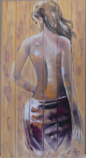 Peinture intitulée "Nu drapé" par Felicia Butel, Œuvre d'art originale, Huile