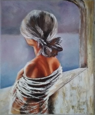 Peinture intitulée "Regard lointain de…" par Felicia Butel, Œuvre d'art originale, Huile