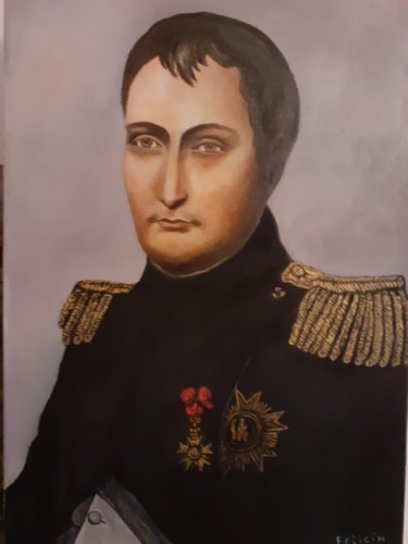 Painting titled "Napoleon Bonaparte" by Felicia Butel, Original Artwork, Oil