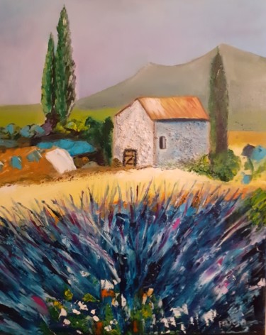 Peinture intitulée "Cabanon provençal" par Felicia Butel, Œuvre d'art originale, Huile