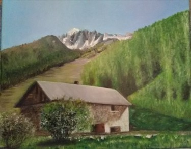 Картина под названием "Chalet vallée Ubaye…" - Felicia Butel, Подлинное произведение искусства, Масло