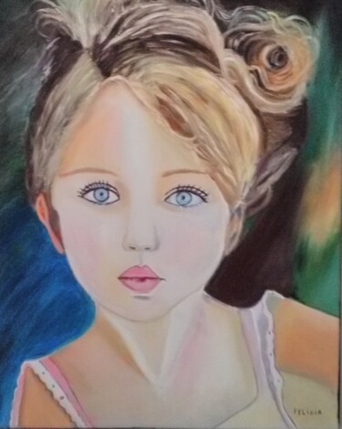 Peinture intitulée "portrait de jeune f…" par Felicia Butel, Œuvre d'art originale, Huile