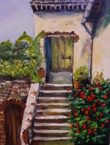 Peinture intitulée "Montée d'escaliers" par Felicia Butel, Œuvre d'art originale, Huile