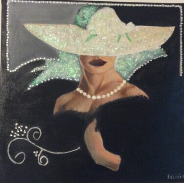 Peinture intitulée "Dame aux bijoux" par Felicia Butel, Œuvre d'art originale, Huile