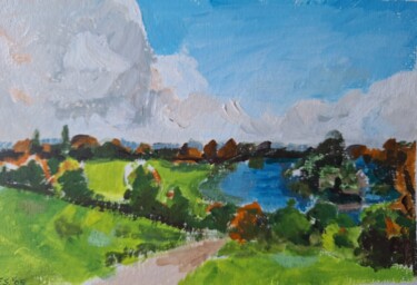 Painting titled "View from Richmond…" by Felicia Stockdale, Original Artwork, Acrylic