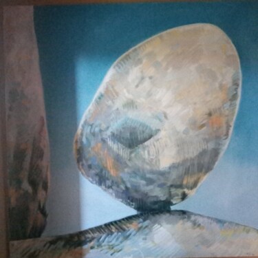 Schilderij getiteld "Balancing Rock - Gi…" door Felicia Stockdale, Origineel Kunstwerk, Olie