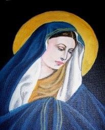 Drawing titled "Our Lady of Sorrows" by Cynthia Feliciano, Original Artwork, Other