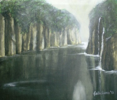 Painting titled "River Bend" by Cynthia Feliciano, Original Artwork