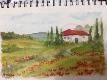 Painting titled "Tuscany" by Cynthia Feliciano, Original Artwork, Watercolor