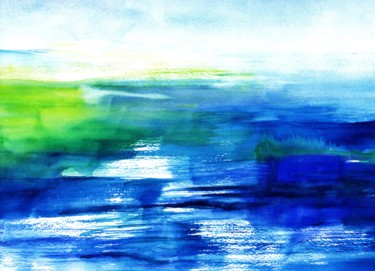 Painting titled "am-see.jpg" by Felicitas Clas, Original Artwork, Watercolor