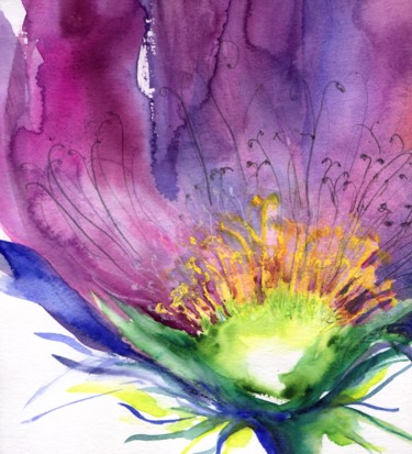 绘画 标题为“violette-aster.jpg” 由Felicitas Clas, 原创艺术品, 水彩
