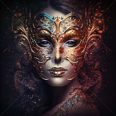 Digitale Kunst mit dem Titel "Carnival style woman" von Felima, Original-Kunstwerk, Digitale Fotografie