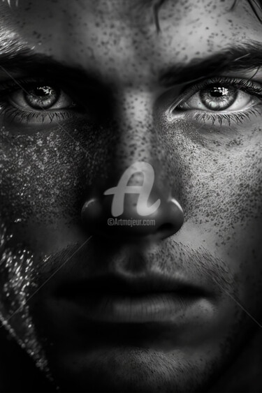 Arts numériques intitulée "Close up of a man's…" par Felima, Œuvre d'art originale, Photographie manipulée